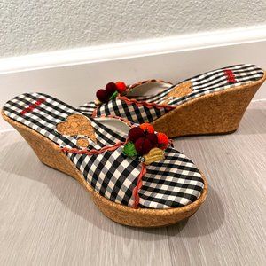 Unlisted y2k Fruit Chunky Straw Platform Sandals Size 8